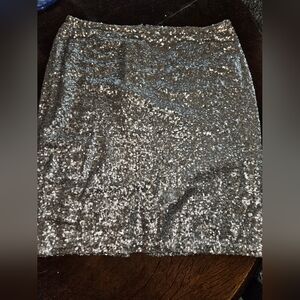 Halogen Pewter size 10 small sequin zipper back lined  pencil skirt